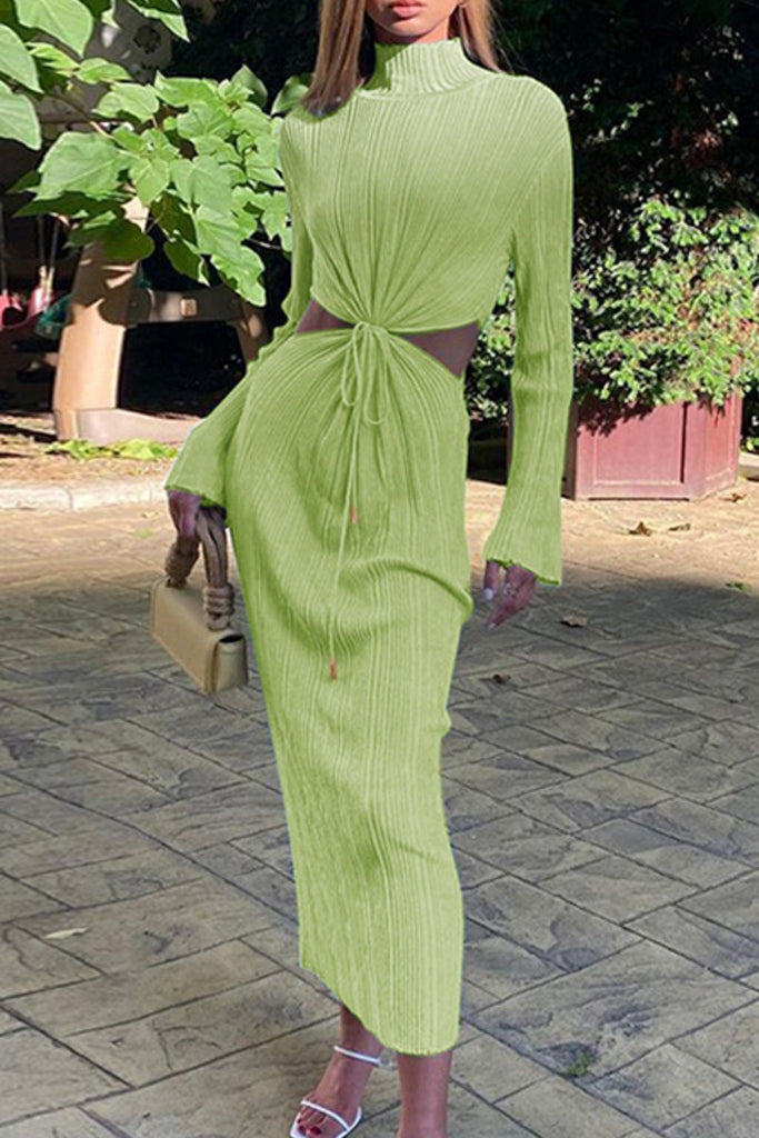 ONE ELEVEN Lime Knotted Maxi Dress